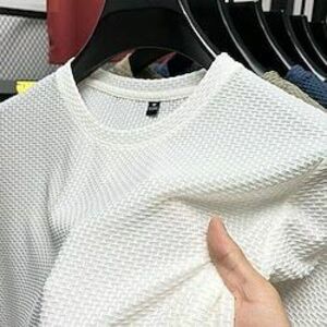 Férfi Gofri póló Menő ing Tee Top Csíkos Terített nyak nem-nyomó Szabályos Munka Iroda / Karrier Rövid ujjú Crewneck Ruházat Szüret Divat Lightinthebox kép