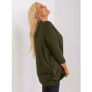 Női V-nyakú blúz plus size BASA khaki kép