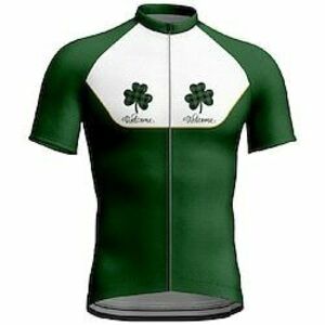 Férfi St Patrick Jersey Biciklis ruházat Rövid ujjú Kerékpár Póló Dzsörzé 3 hátsó zsebbel Hegyi biciklizés Légáteresztő Gyors szárítás Anatómiai tervezés Bélfonalszövet Fehér Sötétzöld Narancssárga Lightinthebox kép