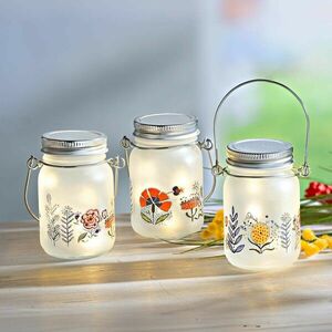 LED mini üveglámpás Meadow Flowers, 3 darabos készlet kép