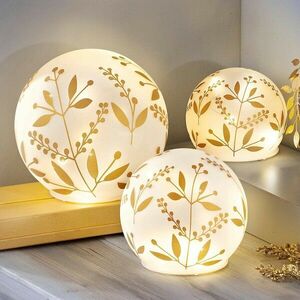 LED fénygömbök Golden Leaf, 3 darabos készlet kép