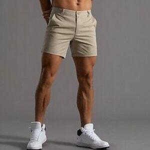 Férfi Rövidnadrágok Chino Shorts Bermuda nadrág Munkanadrág Zseb Egyenes lábbal Sima Mokaszinok Légáteresztő Rövid Szabadtéri sport Hétköznapi Napi Divat Utcai sikk Fekete Fehér Lightinthebox kép