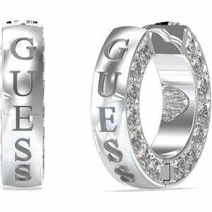 Guess Guess Divatos acél karika fülbevaló kristályokkal Circle Lights JUBE03160JWRHT/U kép