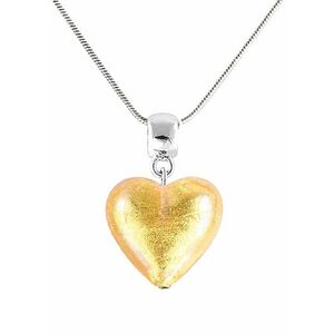 Lampglas Lampglas Ragyogó nyaklánc Golden Heart 24 karátos arannyal ellátott Lampglas NLH24 gyönggyel kép