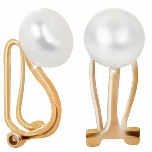 JwL Luxury Pearls JwL Luxury Pearls Aranyozott klip fülbevaló igazgyönggyel JL0399 kép