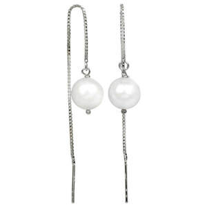 JwL Luxury Pearls JwL Luxury Pearls Ezüst láncfülbevaló fehér gyöngyházzal JL0204 kép