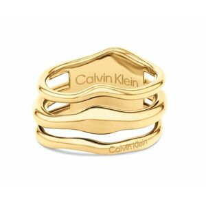 Calvin Klein Calvin Klein Divatos női aranyozott acél gyűrű CK Wavy 35000723 58 mm kép