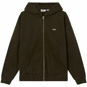 Pulóverek Obey Lowercase pigment zip hood kép