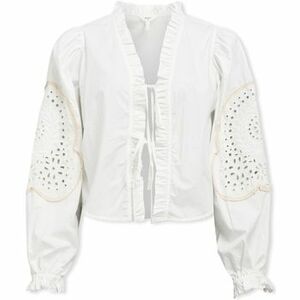 Blúzok Object Noos Top Brodera L/S - White Sand kép