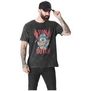 Pólók / Galléros Pólók Von Dutch TEE SHIRT JERSEY AVEC LOGO ET ACID WASH kép