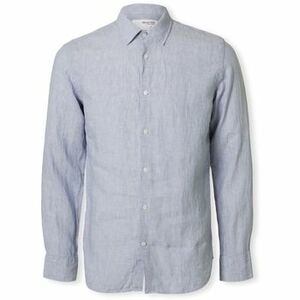 Hosszú ujjú ingek Selected Regkylian-Linen Shirt - Blue Fog/White kép