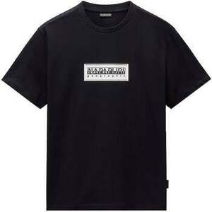 Pólók / Galléros Pólók Napapijri S Box Logo T-Shirt Black kép