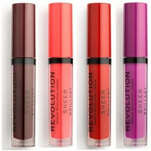 Szájfény Makeup Revolution Lot of 4 Sheer Brilliant Lip Glosses - 148 Plum/ 130 De kép