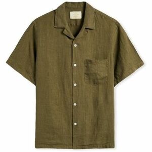 Hosszú ujjú ingek Portuguese Flannel Linen Camp Collar Shirt - Olive kép