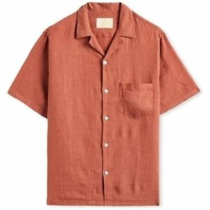 Hosszú ujjú ingek Portuguese Flannel Linen Camp Collar Shirt - Terracota kép