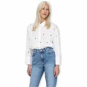 Blúzok Only New Lina Grace Shirt L/S - Bright White/Heart kép