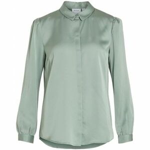 Blúzok Vila Shirt Ellette Satin L/S - Green/Milieu kép