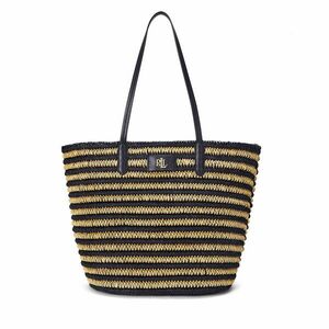 Táska LAUREN RALPH LAUREN Brie Striped Straw Large Tote Bag 431959019002 Sötétkék kép