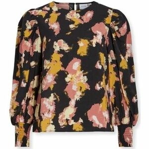 Blúzok Vila Top Dortea L/S - Black/Old Rose kép