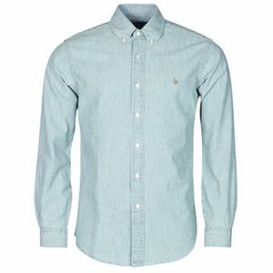 Hosszú ujjú ingek Polo Ralph Lauren CHEMISE AJUSTEE EN CHAMBRAY DENIM COL BOUTONNE LOGO PONY PLAYER kép