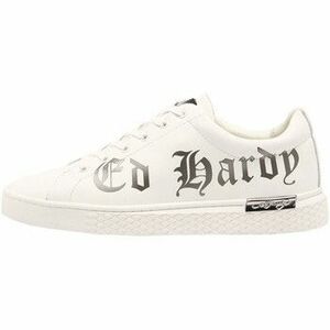 Divat edzőcipők Ed Hardy Script low top white-gun metal kép