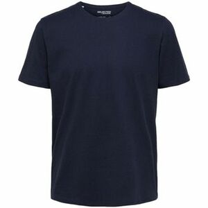 Pólók / Galléros Pólók Selected Noos Pan Linen T-Shirt - Navy Blazer kép