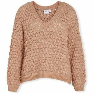 Pulóverek Vila Evali Knit L/S - Natural Melange kép