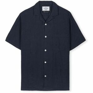 Hosszú ujjú ingek Portuguese Flannel Linen Camp Collar Shirt - Navy kép