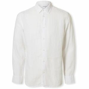 Hosszú ujjú ingek Selected Regkylian-Linen Shirt - White kép