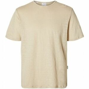 Pólók / Galléros Pólók Selected T-Shirt Bet Linen - Oatmeal kép