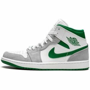 Divat edzőcipők Nike Air Jordan 1 Mid Grey Green kép