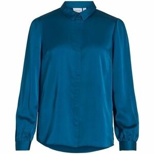 Blúzok Vila Noos Ellette Satin Shirt - Moroccan Blue kép