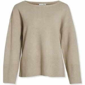 Pulóverek Vila Cassie Boatneck Knit L/S - Natural Melange kép