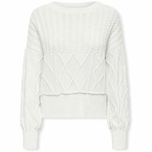 Pulóverek Only Katia Life Loose Cable Knit - Cloud Dancer kép