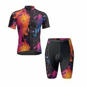 Férfi Keréspáros dzsörzé nadrággal Rövid ujjú Hegyi biciklizés Országúti biciklizés Sárga Rubin Bíbor Falfirkálás Bicikli Spandex Sport Falfirkálás Ruházat Lightinthebox kép