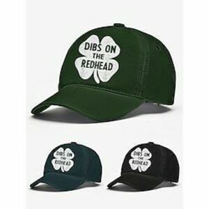 st. Patrick's Day zöld baseballsapka - „dibs on the redhead" shamrock design férfiak és nők számára Lightinthebox kép