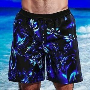 Férfi Virágos Trópusi virágok Úszónadrág Deszkás short Úszónadrágok Közepes csípő Hawaii Alkalmi Vakáció Szabadság Strandruházat Oldalzsebek Hálós bélés Elasztikus húzózsinóros derékrész Tervező Lightinthebox kép