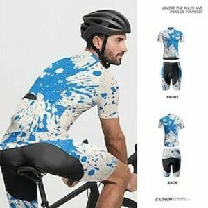 Férfi Keréspáros dzsörzé nadrággal Rövid ujjú Hegyi biciklizés Országúti biciklizés Sárga Kék Zöld Falfirkálás Bicikli Spandex Sport Falfirkálás Ruházat Lightinthebox kép