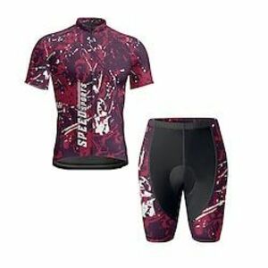 Férfi Keréspáros dzsörzé nadrággal Rövid ujjú Hegyi biciklizés Országúti biciklizés Bíbor Falfirkálás Bicikli Spandex Sport Falfirkálás Ruházat Lightinthebox kép