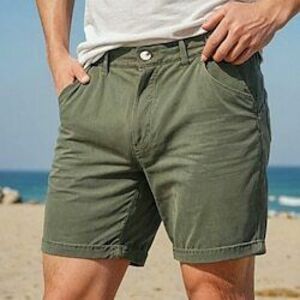 Férfi Rövidnadrágok Chino Shorts Bermuda nadrág Munkanadrág Gombok Zseb Sima Légáteresztő Nedvességelvezető Rövid Szabadtéri Napi Szabadság Szabadság Divat Fekete Fehér Mikroelasztikus Lightinthebox kép