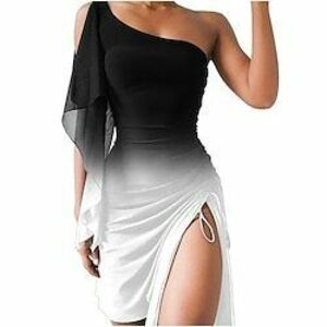 Női Mini ruha hétköznapi ruha Bodycon Stílusos Alkalmi Vakáció Napi Normál Ombre Virágos Ujjatlan Félvállas Fekete Fehér Arcpír rózsaszín Bor Nyár Lightinthebox kép