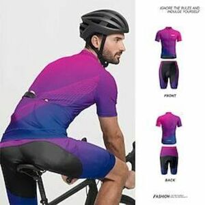 Férfi Keréspáros dzsörzé nadrággal Rövid ujjú Hegyi biciklizés Országúti biciklizés Burgundi vörös Kék Bíbor Gradiens Bicikli Spandex Sport Mértani Gradiens Ruházat Lightinthebox kép