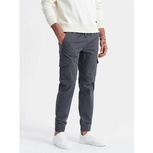 Ombre Clothing Trendi grafit szürke jogger nadrág V3 PAJO-0123 kép