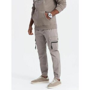 Ombre Clothing Trendi bézs jogger nadrág V2 PAJO-0125 kép