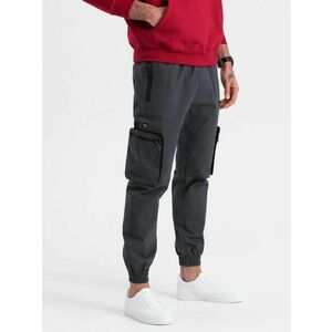 Ombre Clothing Időtlen grafit szürke jogger nadrág V6 PAJO-0135 kép