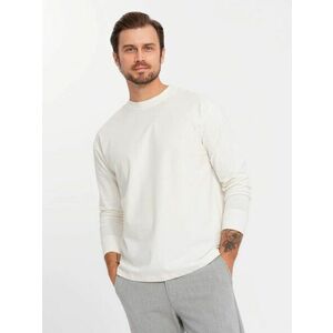 Ombre Clothing Modern krémszínű férfi póló V2 LSBC-0129 kép