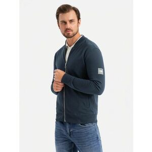 Ombre Clothing Érdekes sötétkék bomber dzseki V4 SSZP-0215 kép