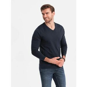 Ombre Clothing Sötétkék hosszú ujjú V-nyakú póló V5 LSBL-0108 kép