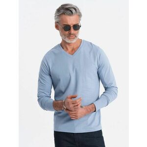 Ombre Clothing Kék hosszú ujjú V-nyakú póló V9 LSBL-0108 kép