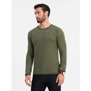 Ombre Clothing Egyedi olíva mintás pulóver V2 SWSW-0118 kép